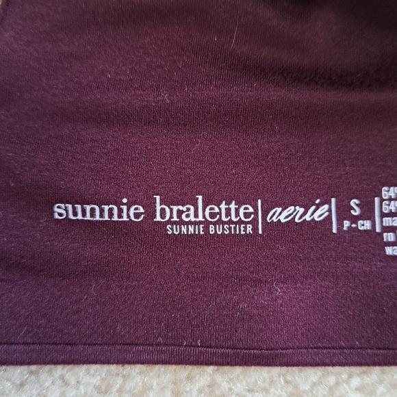 Aerie Sunnie Bralette Size Small Maroon Burgandy Sunnie Bustier Racer Back - Picture 7 of 10